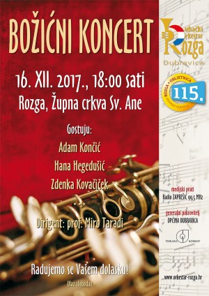 Božićni koncert Puhačkog orkestra Rozga 16.12.2017.